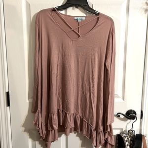 She + Sky Longsleeve Pink Top